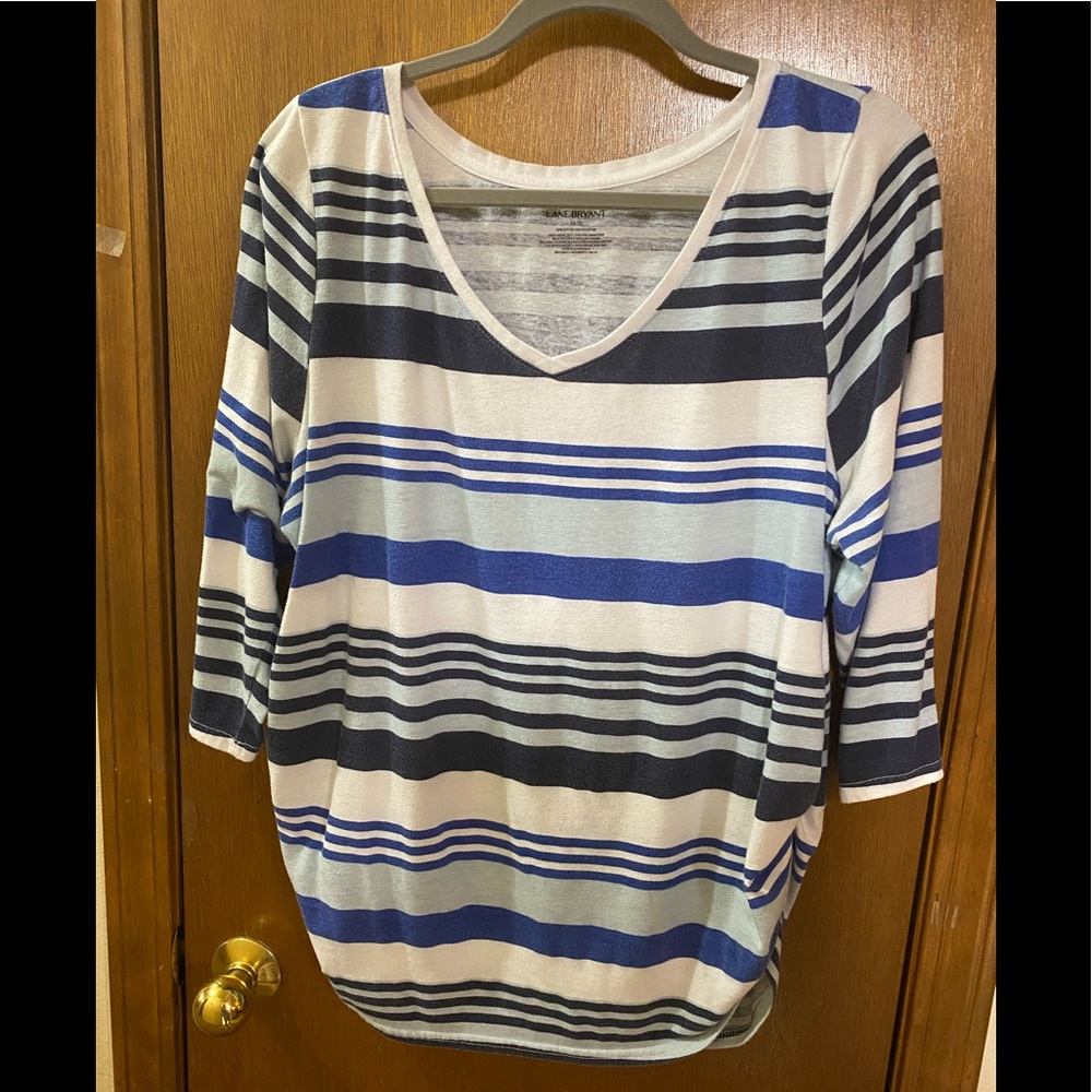 Lane Bryant 18/20 blue striped tee